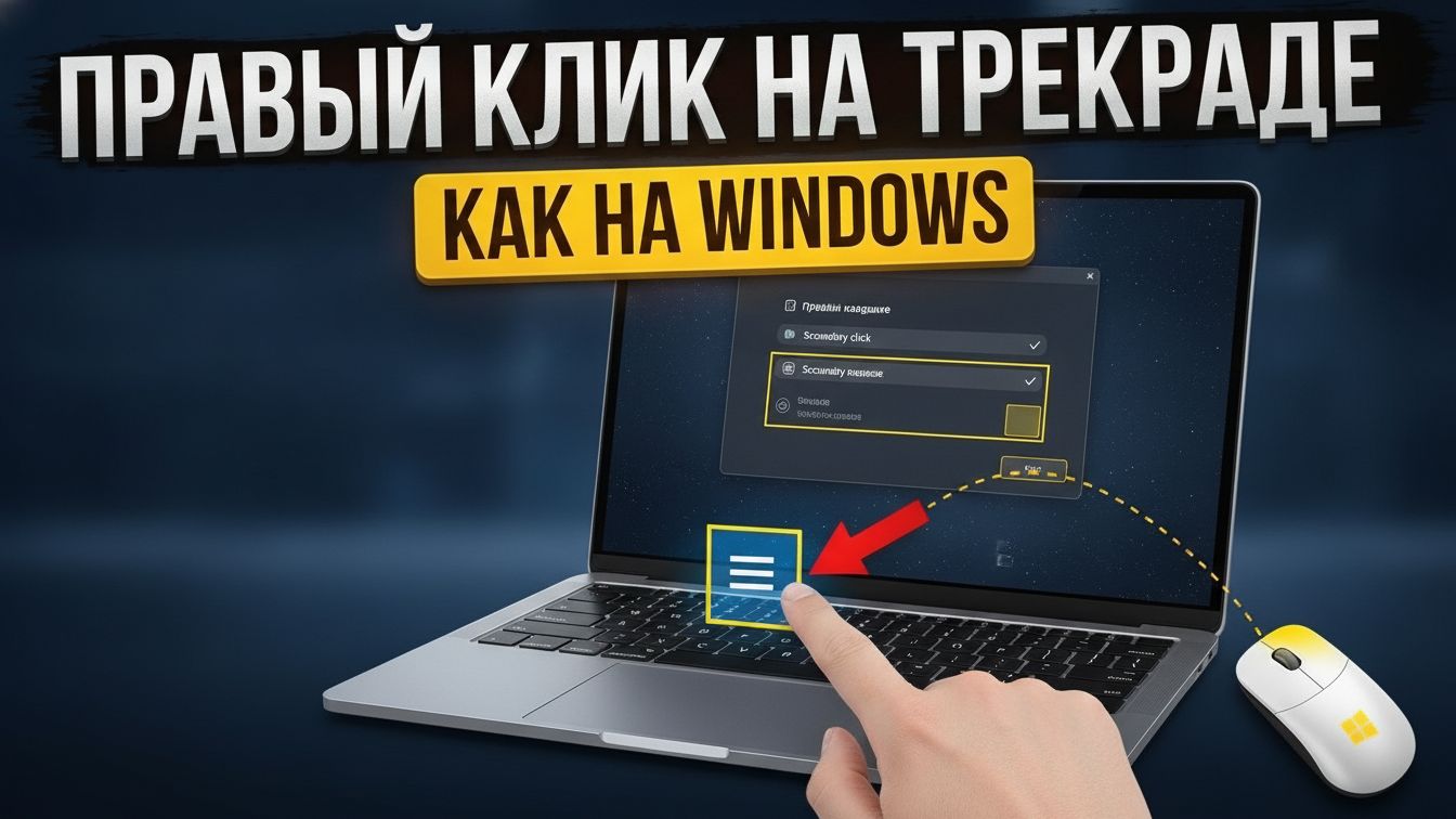 Как настроить правый клик на трекпаде MacBook нажатие в правом нижнем углу как в Windows