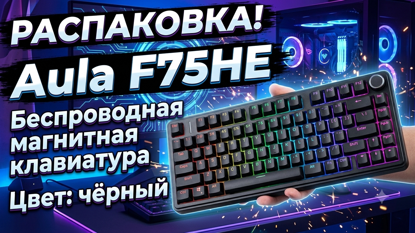РАСПАКОВКА Aula F75HE | Лучшая беспроводная магнитная клавиатура?