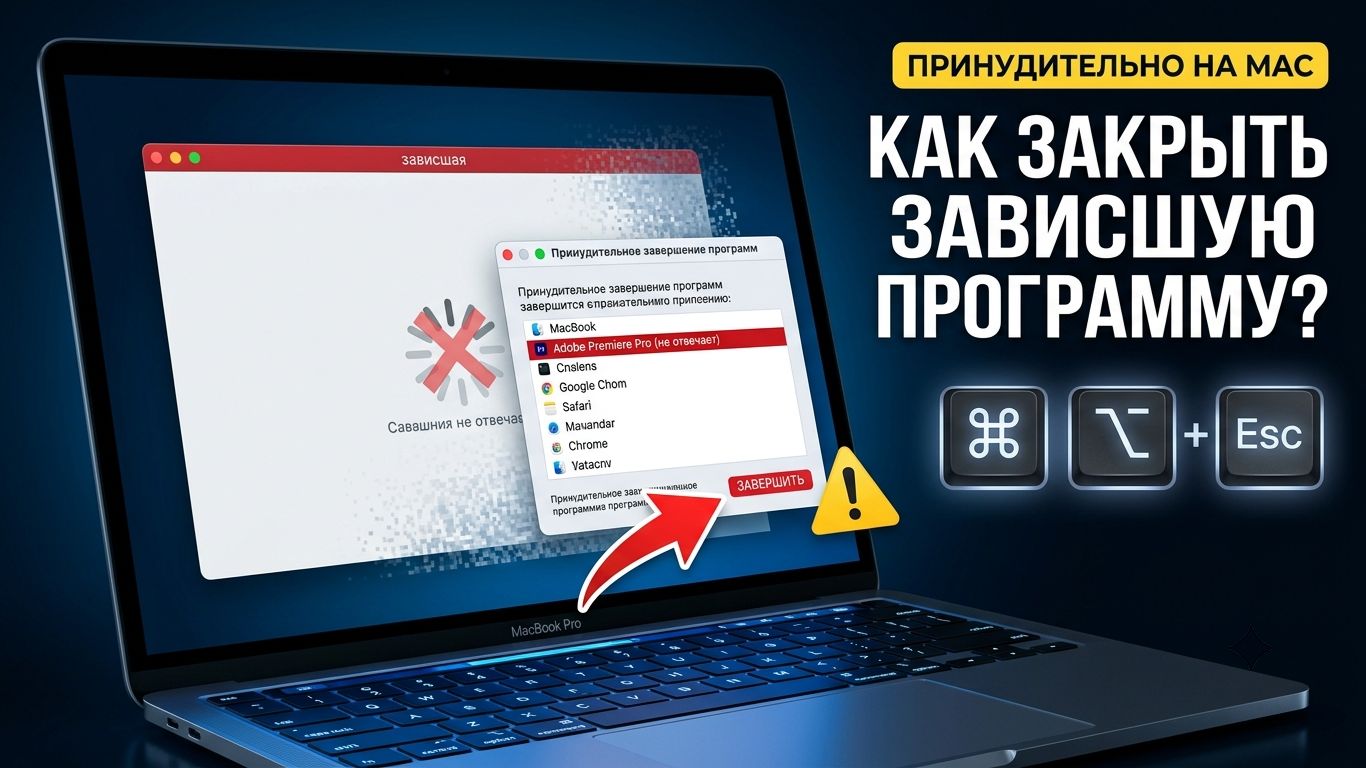 Как принудительно завершить программу на Макбуке | Force Quit MacOS, если зависло