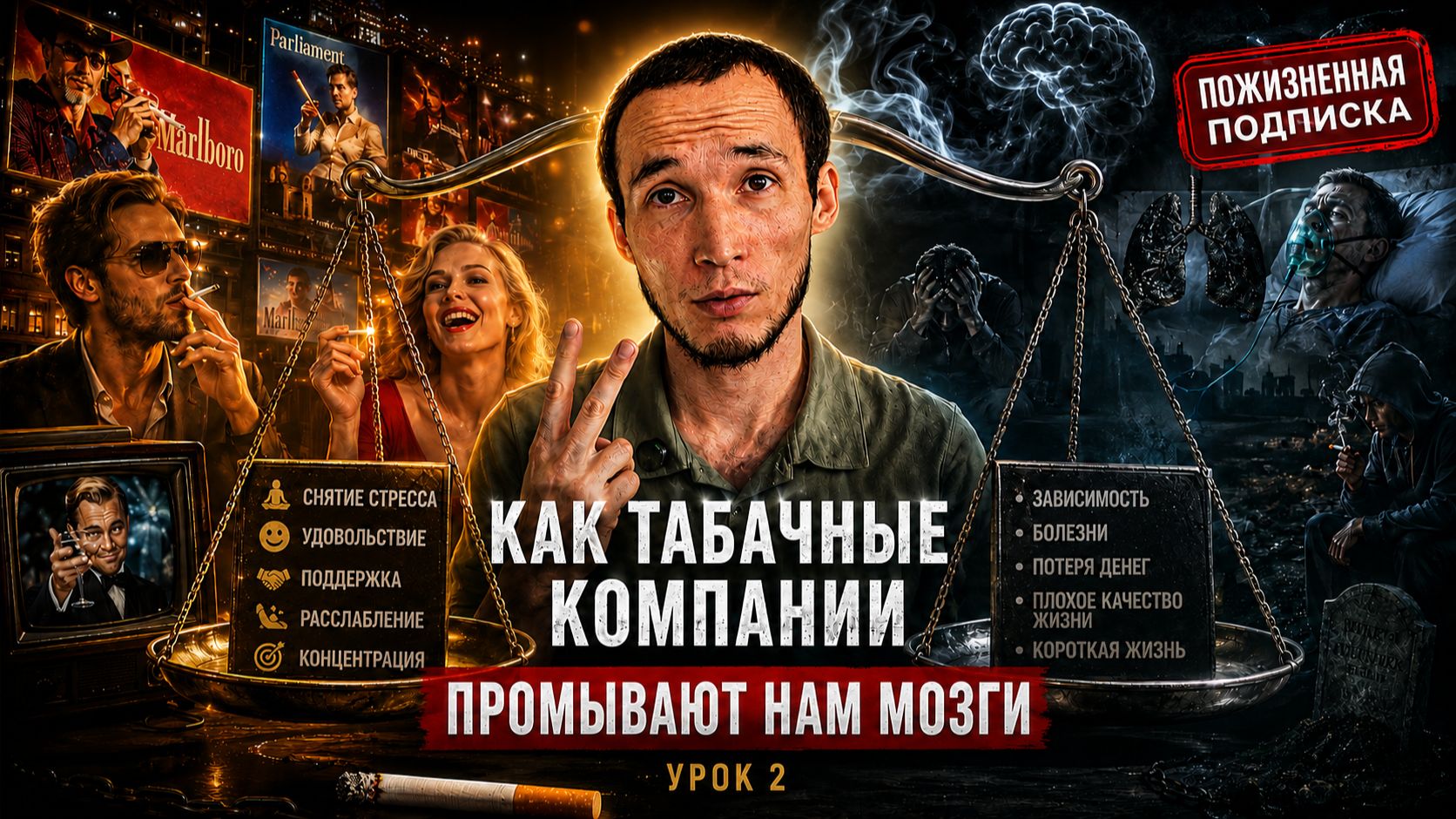 ПРОМЫВАНИЕ МОЗГОВ КУРИЛЬЩИКОВ. Почему мы верим, что сигареты приносят удовольствие? | Урок 2