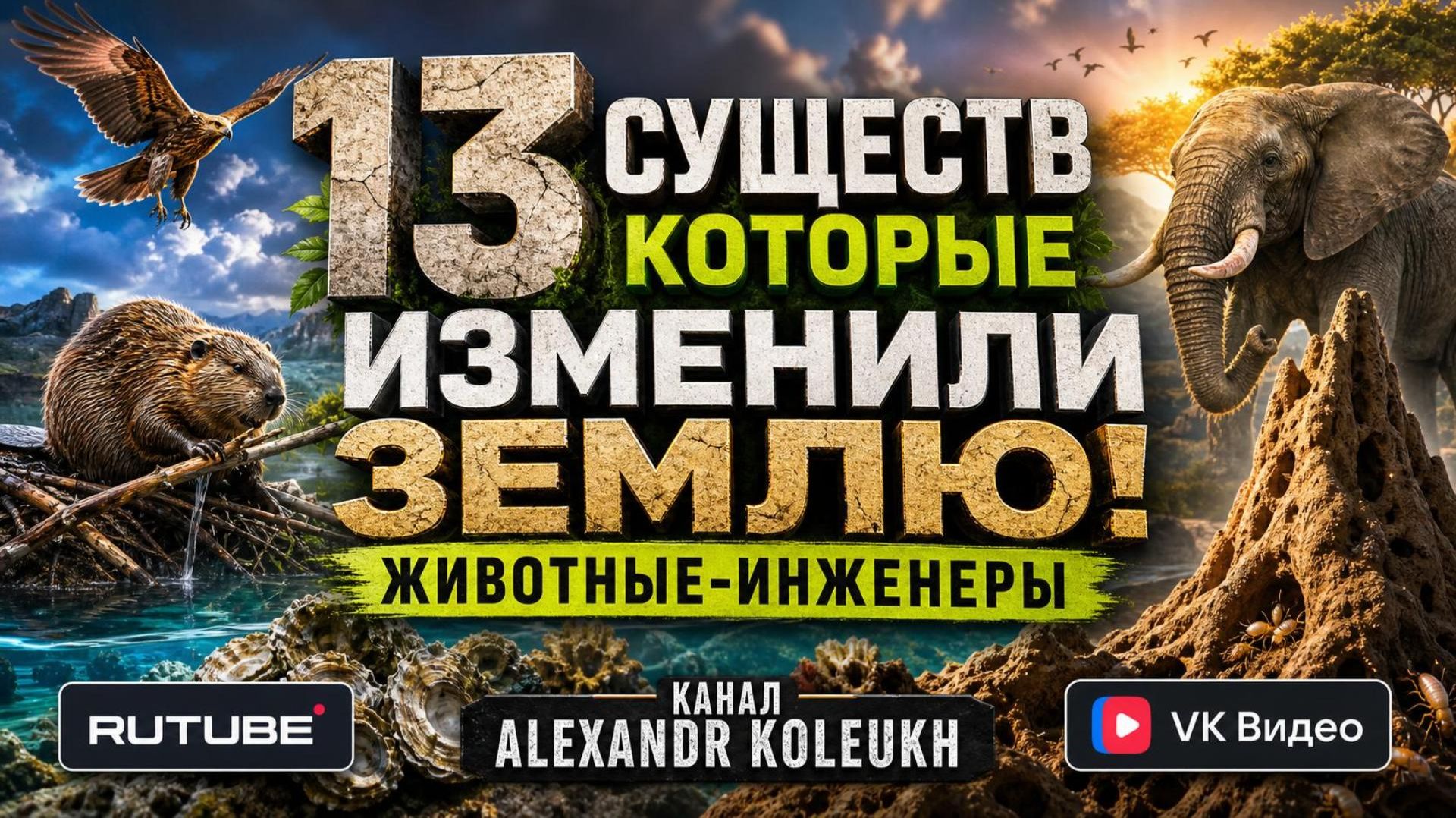 ЖИВОТНЫЕ-ИНЖЕНЕРЫ! 13 существ, которые изменили Землю!