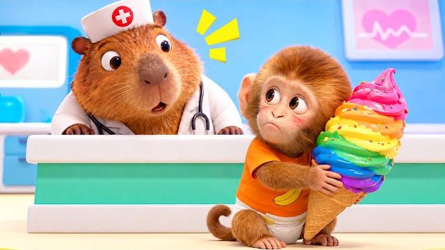 Песня о полезных привычках | Обезьянка, хватит перекусывать! | Детские стишки и песенки