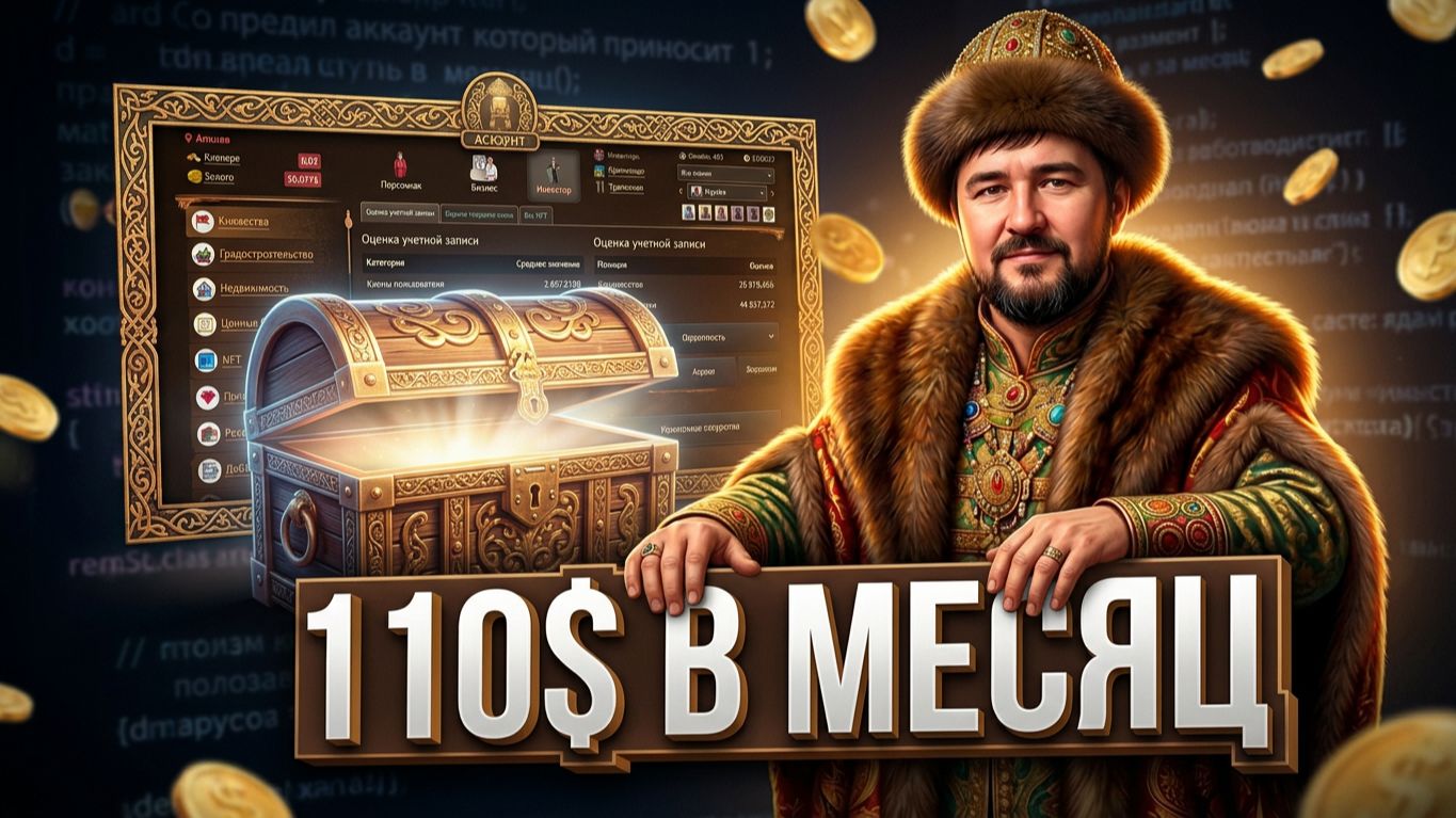 Собрал аккаунт который приносит 110$ в месяц!