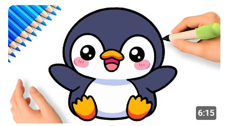 Как легко нарисовать милого пингвина в стиле каваии 🐧❤️