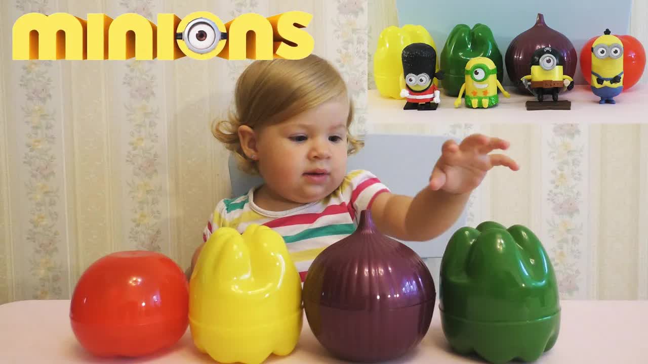✿ Сюрприз в овощах Миньоны игрушки Хеппи Мил МакДональдс Распаковка игрушек Миньоны Сюрприз