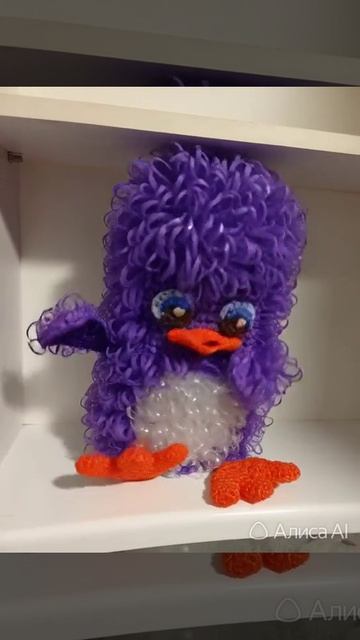 Детская мочалка игрушка Пингвинчик