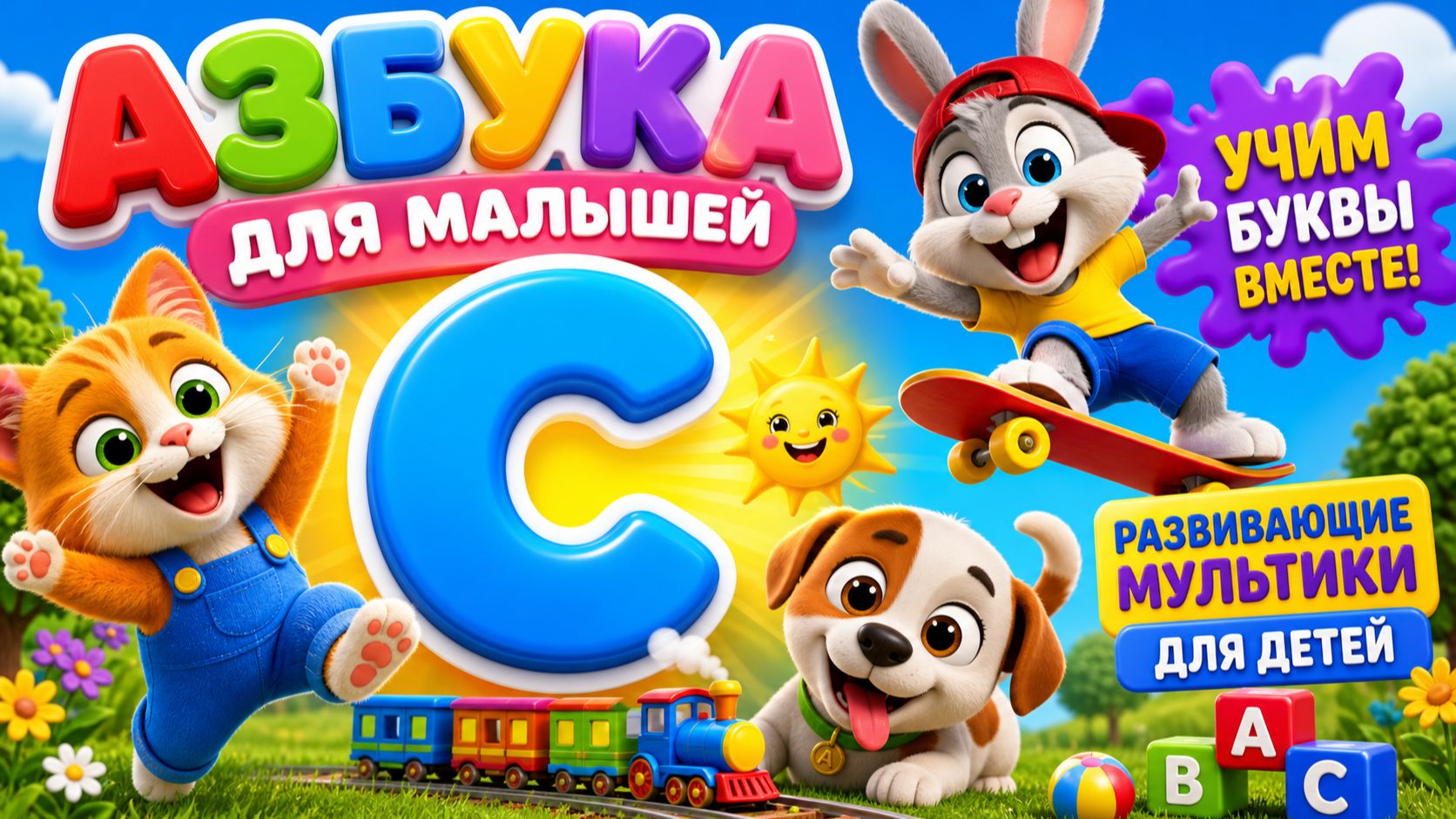  Буква С: Азбука для малышей  учим буквы вместе  Развивающий мультик 