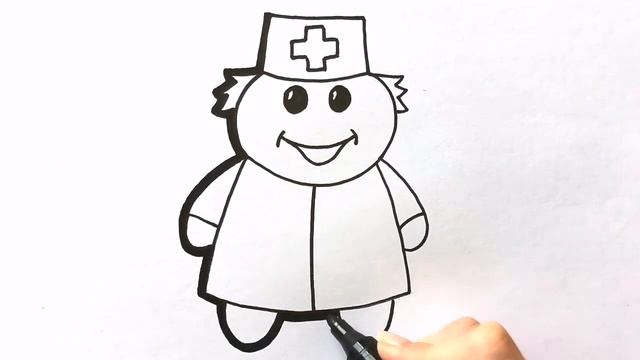 Как нарисовать ВРАЧА, ДОКТОРА / раскраска для детей / НарисуйКа