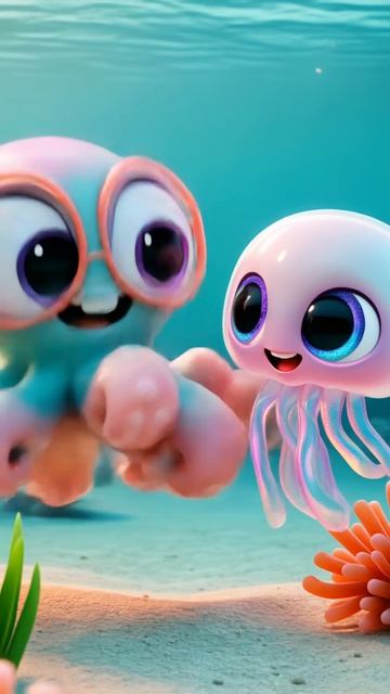 🐙 Окси и Марина: медуза, которая умеет светиться! | Детский мультик