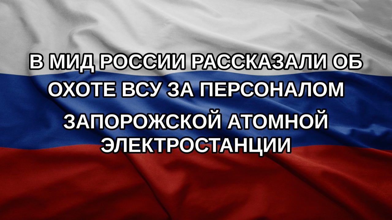 В МИД России рассказали об охоте ВСУ за персоналом Запорожской атомной электростанции