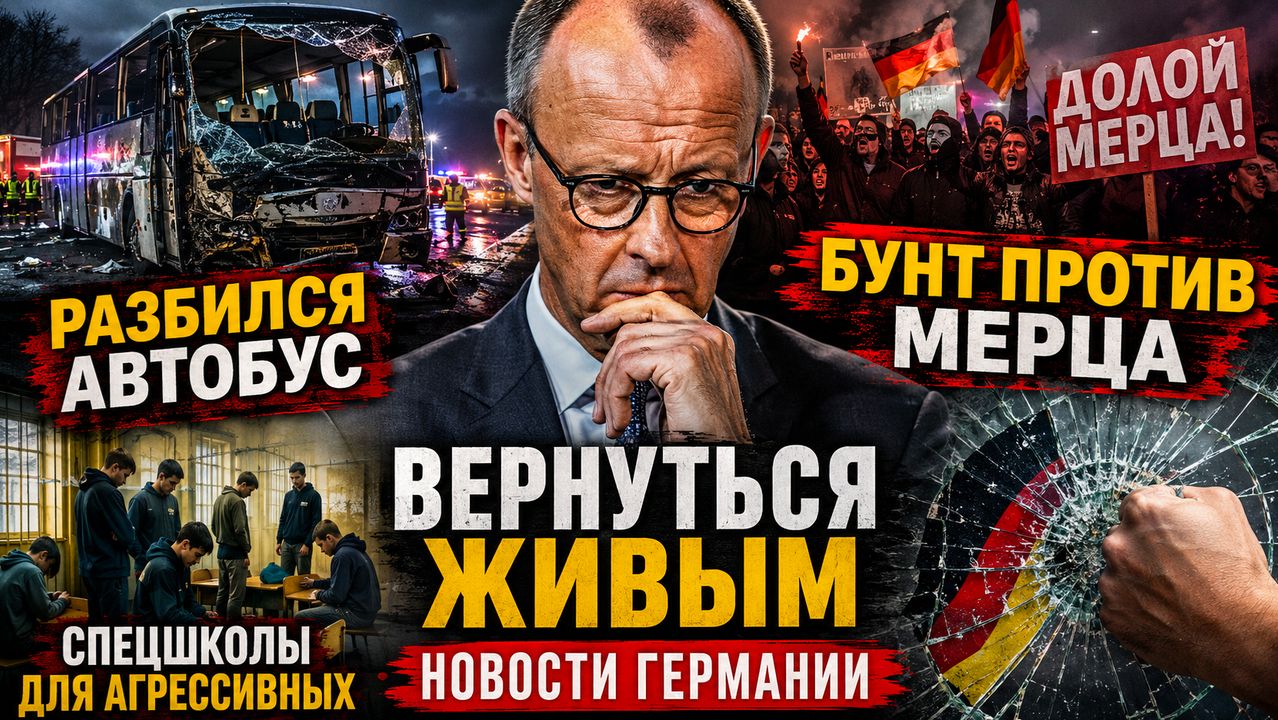 РАЗБИЛСЯ АВТОБУС, БУНТ ПРОТИВ Мерца, ВЕРНУТЬСЯ ЖИВЫМ, Спецшколы для агрессивных,Новости Германии