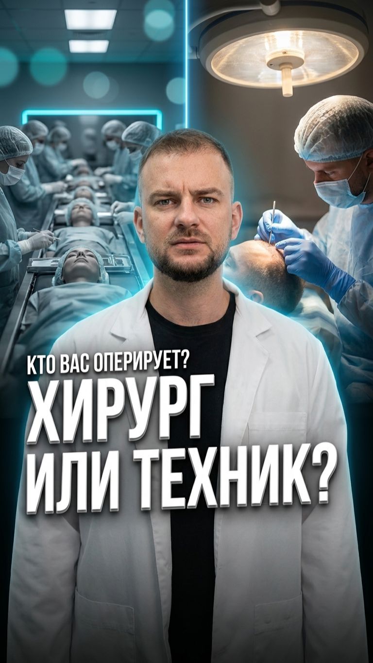 Кто делает пересадку волос: хирург или техник? 👨⚕️