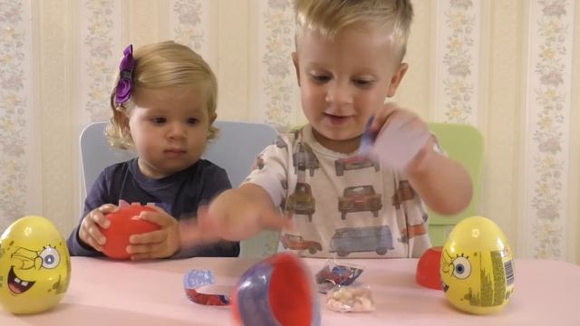 ★ Распаковка Киндер Сюрприз и Яйца Спайдермен и Спанч Боб