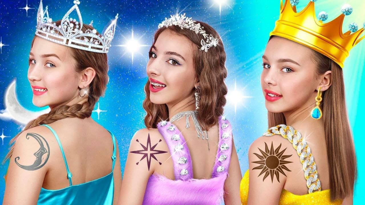 Девушка Луна, Девушка Солнце и Девушка Звезда # Девушки Планеты Построили Двухэтажную Кровать