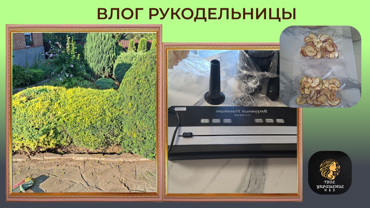 Влог от рукодельницы. Подстригаю можжевельники. Тестирую вакууматор..