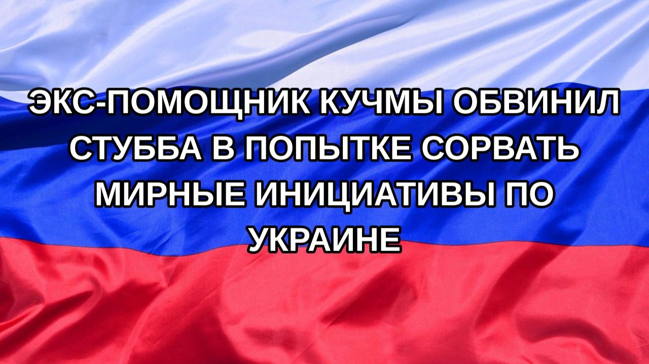 |Н. РФ| Экс-помощник Кучмы обвинил Стубба в попытке сорвать мирные инициативы по Украине