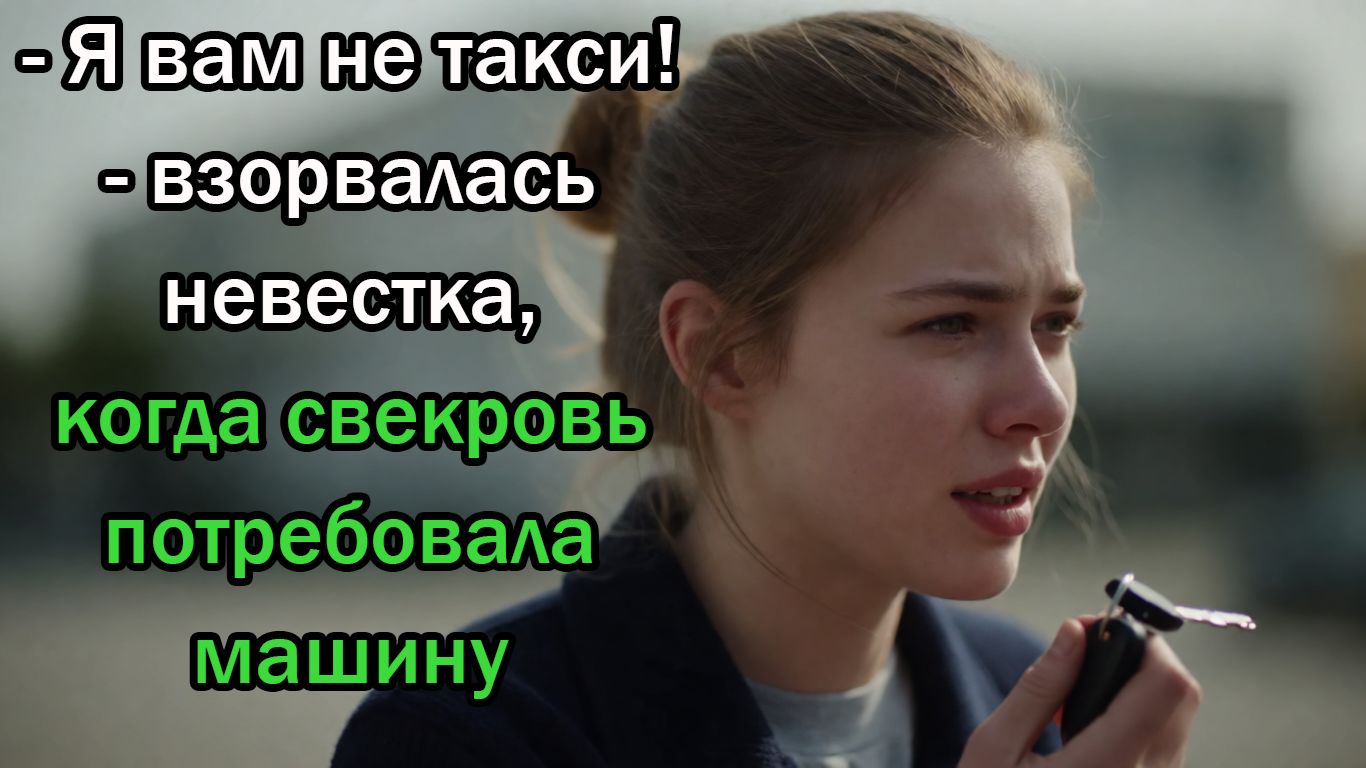 -Я вам не такси! - взорвалась невестка, когда свекровь потребовала машину