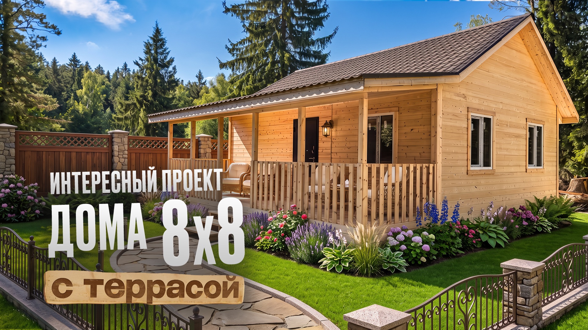 Обзор Д-84 Стандарт — практичный и уютный дом 8×8м с террасой 🏡