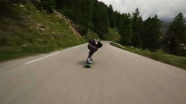🏂Скоростной спуск на скейтборде в горах