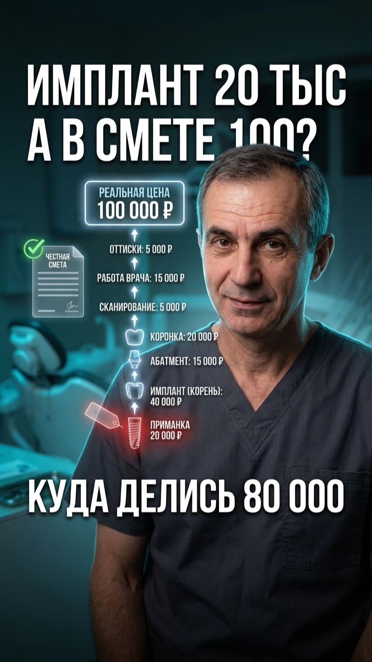 Имплант за 20 000₽? А в кассе — 100 000 🦷😱 Куда делись 80 тысяч — разбираю по пунктам 👇