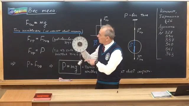 Физика 176.Измерение веса тела гири