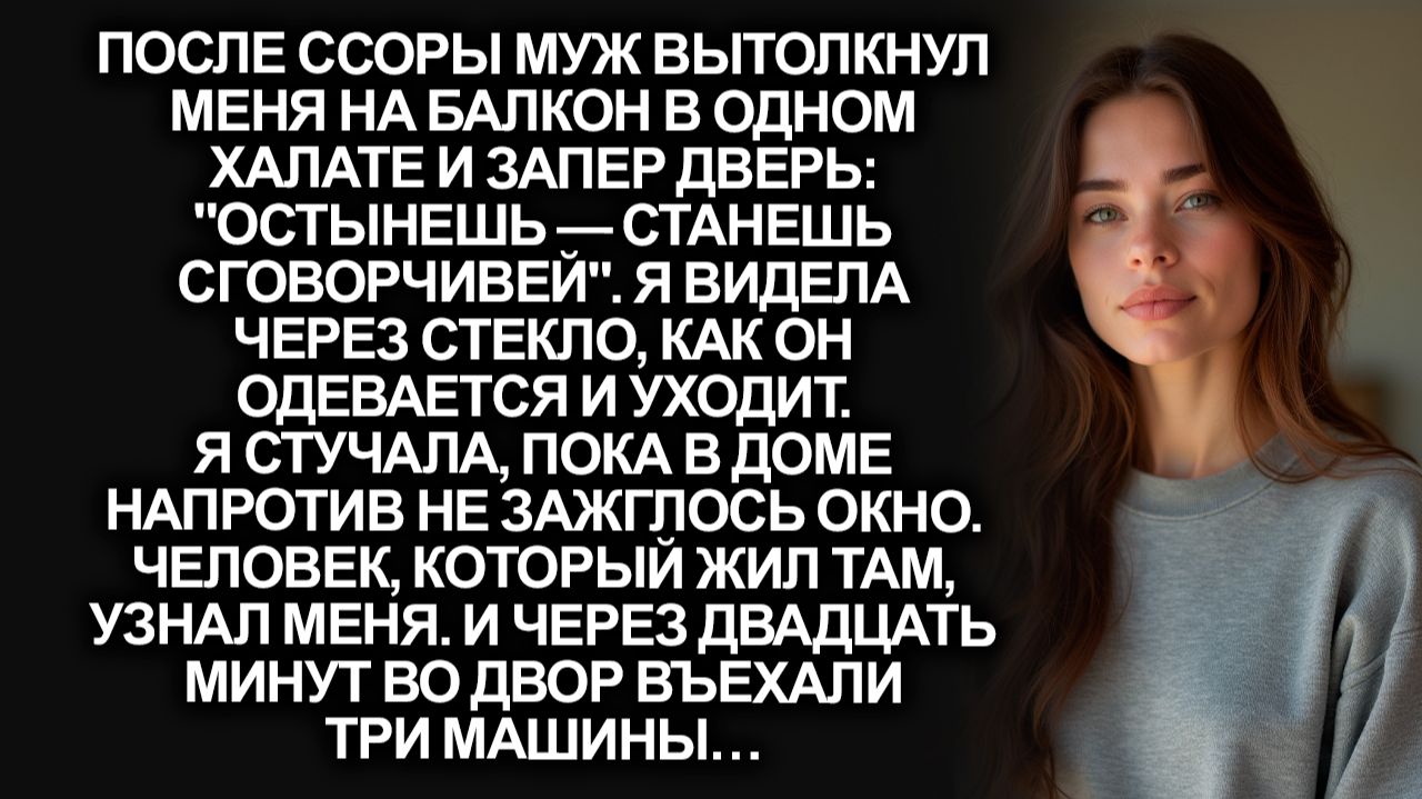 Муж запер меня на балконе в мороз и ушёл к матери. Но он забыл, чьи окна напротив…