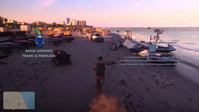 Свежий слив геймплея GTA 6  Пляж Вайс-Сити живой открытый мир и поездка на велосипеде