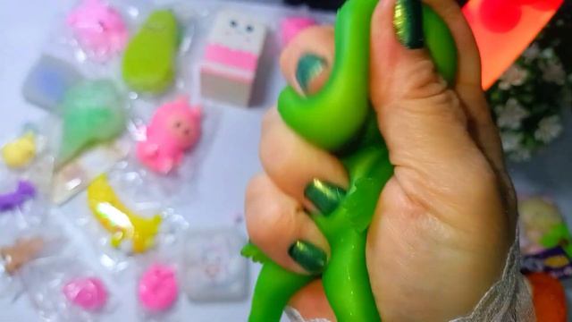 ASMRSquishes UNPACKINGBlowing BUBBLES Inside 18TABA SQUISHIES!*so Satisfying*