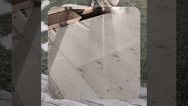 1000067926.mp4 Собака слушает о креплении листов фанеры на пол в ванной комнате в доме А-фрейм