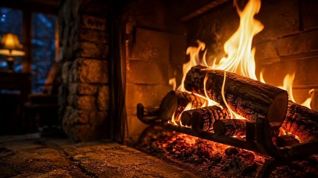 Звуки камина для сна  Звуки огня и потрескивание дров  АСМР  1 час