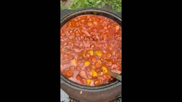 Томатный суп в казане🍅🍅🍅