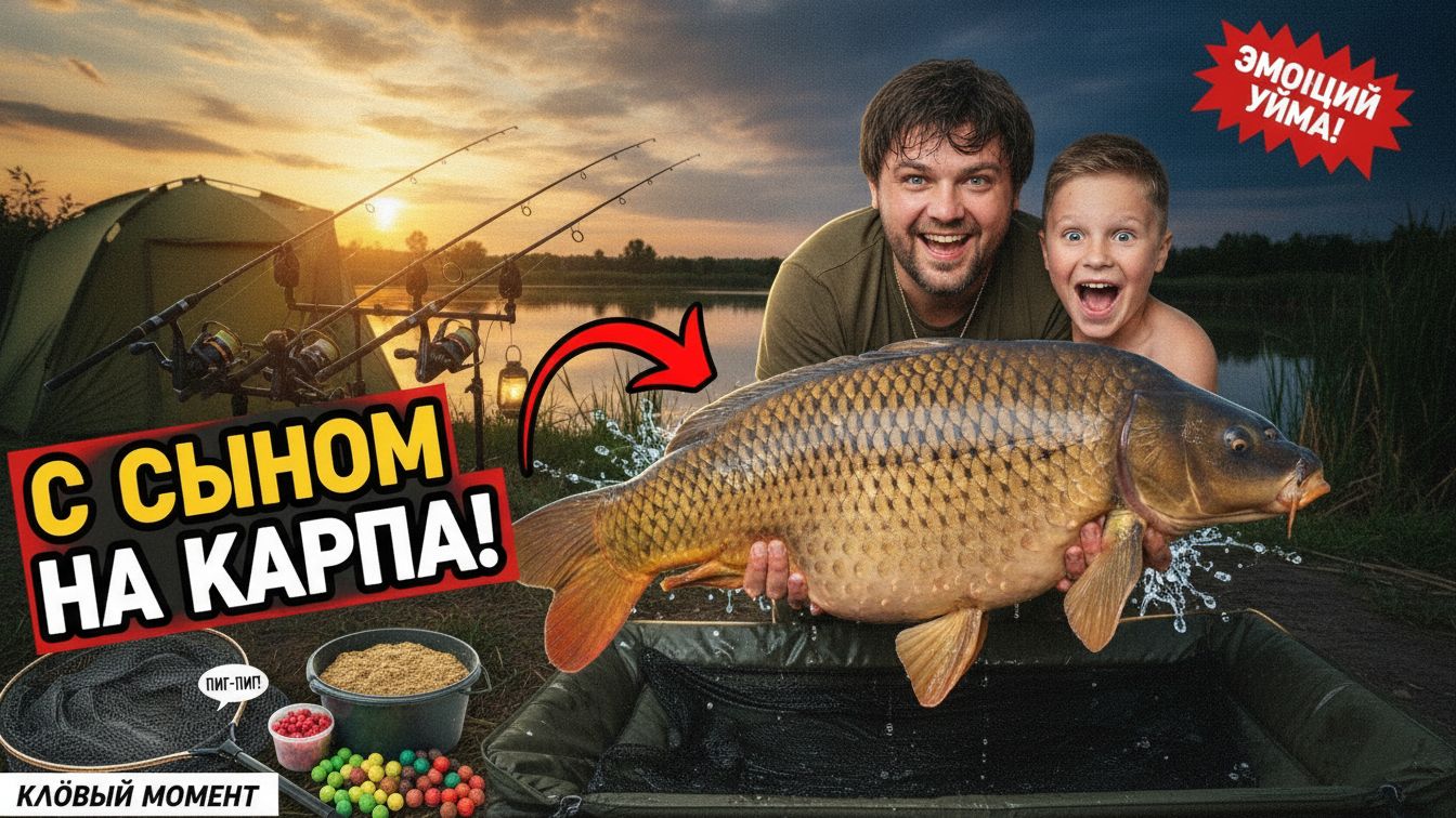 На рыбалку с сыном! Эмоций уйма, как хороших, так и плохих...