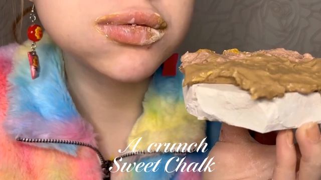 Sweet Chalk/Плитка мела Красный в пасте из глин Голд,Самоцветы,Туркестан классик /ASMR 🍫🍯