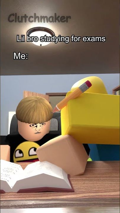 Lil Bro Studying For Exams 💀 #shorts #robloxanimation #roblox #fypp #memes