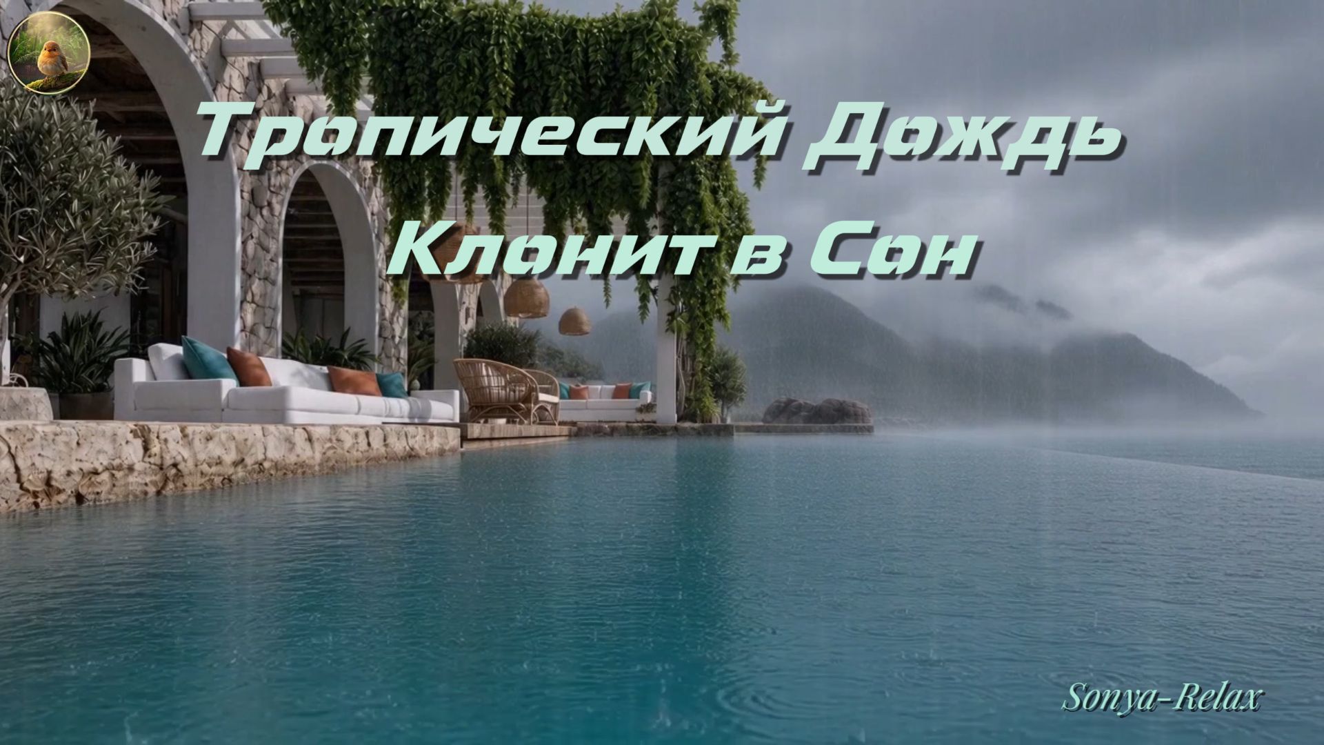 Тропический Дождь у Океана  Мягкий Шум для Сна и Релакса  Объемный звук