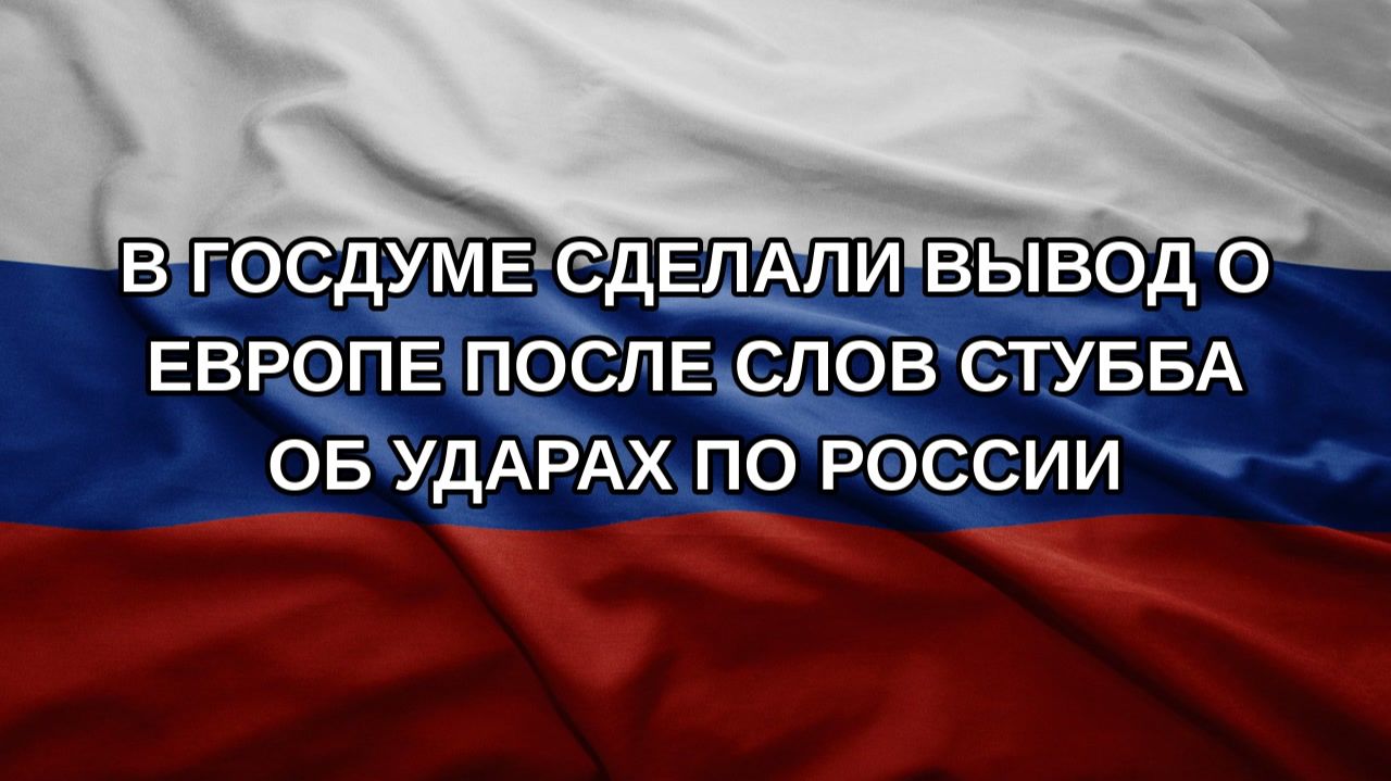 В Госдуме сделали вывод о Европе после слов Стубба об ударах по России