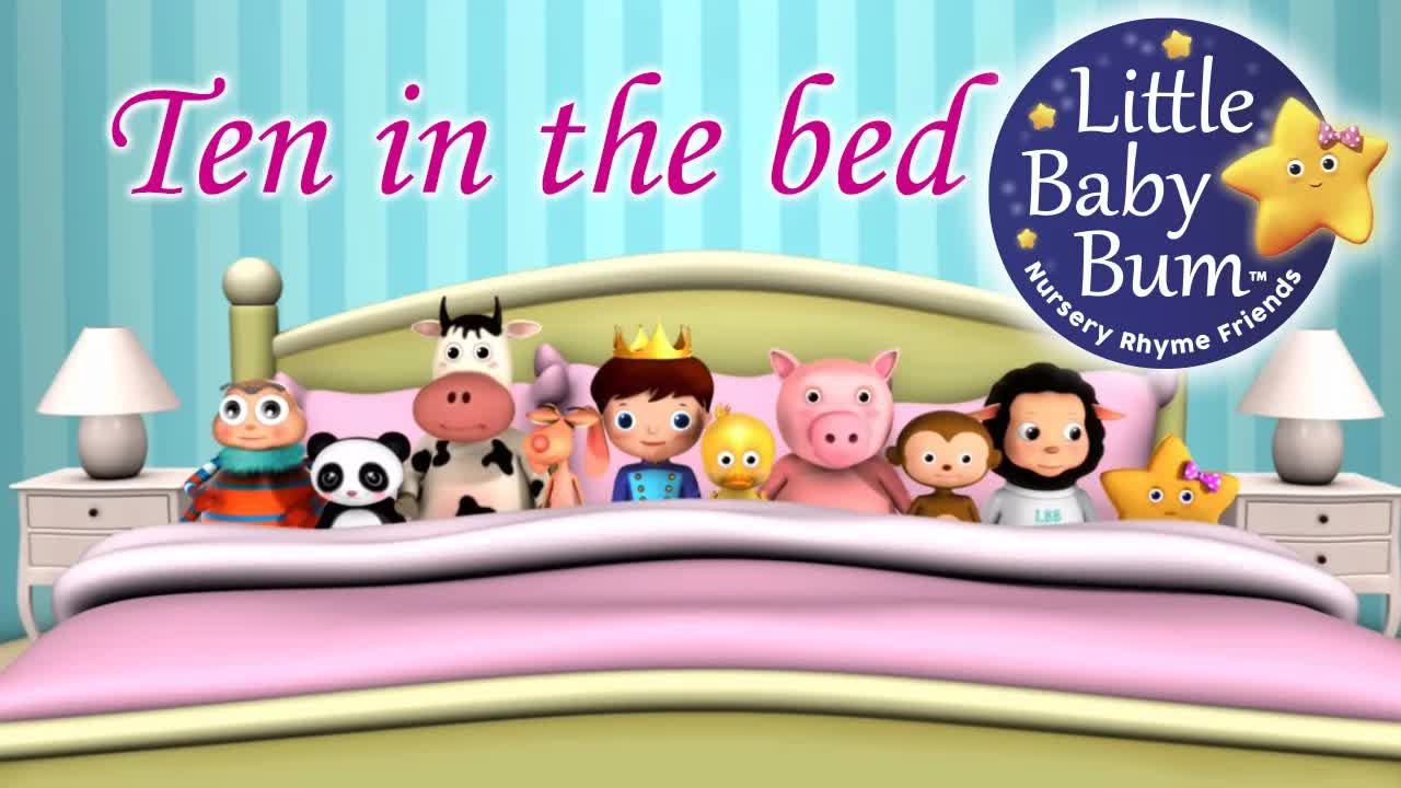 Учимся с Little Baby Bum | Десять в кровати | Детские стишки для малышей | Азбука и цифры