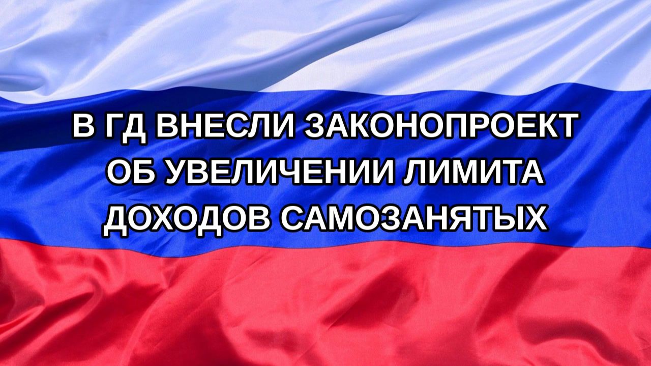 |Н. РФ| В ГД внесли законопроект об увеличении лимита доходов самозанятых