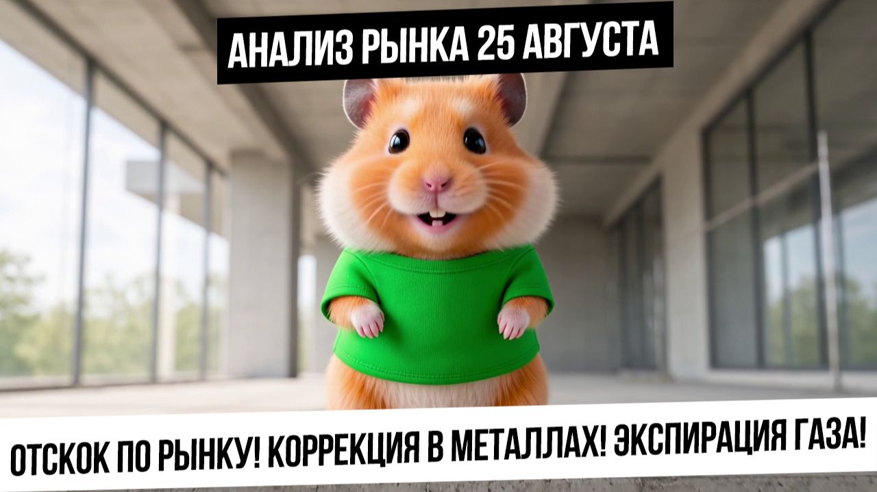 Анализ рынка 25 августа. Отскок на рынке! Сможем ли закрыть гэп? Металлы в коррекцию? Газ и нефть!