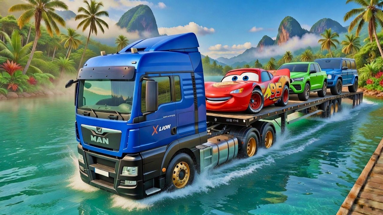 МАККУИН и ГРУЗОВИКПЛАТФОРМА: ЭКСТРЕМАЛЬНАЯ ЕЗДА по ЯМАМ в BEAMNG.DRIVE! 