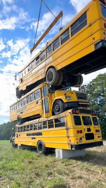 How Many School Buses Can We Stack?