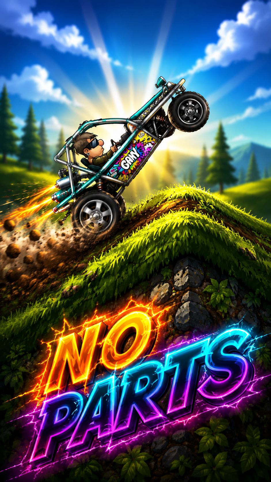 🔞 NO PARTS Easy Wheelie 🔞 (Ground Control) - Hill Climb Racing 2 #shorts #hcr2
