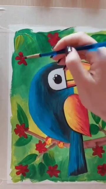 ТУКАН рисунок гуашью Как нарисовать ТУКАНА