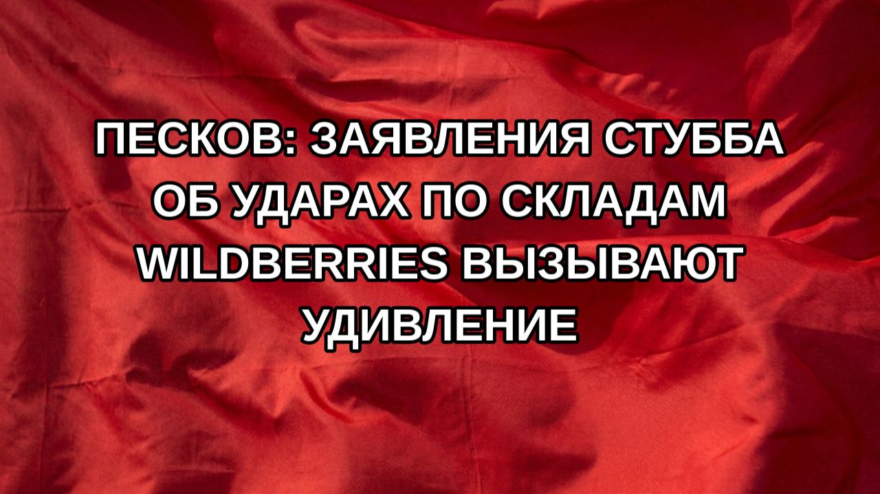 Песков: заявления Стубба об ударах по складам Wildberries вызывают удивление