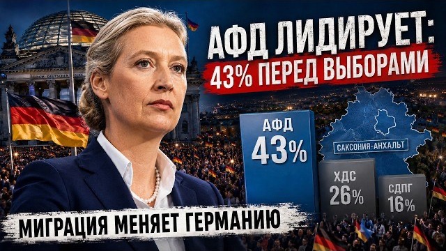 Миграция бьёт по старым партиям: АфД уже набирает 43% в Саксонии-Анхальт