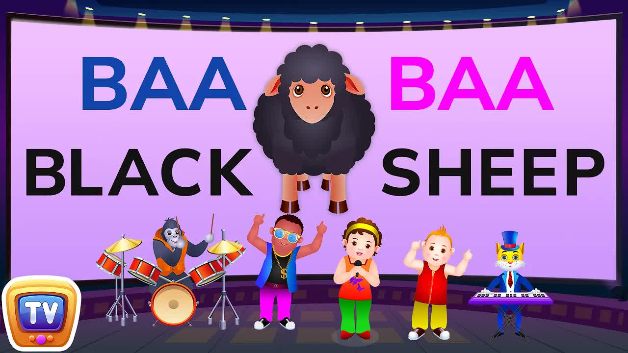 Чёрная овечка - Детские стишки Караоке | ChuChu TV Rock 'n' Roll