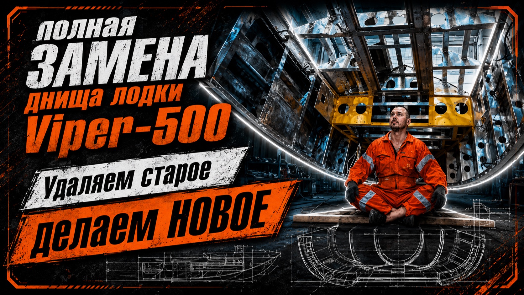 Полная переварка и замена днища Лодки Viper 500