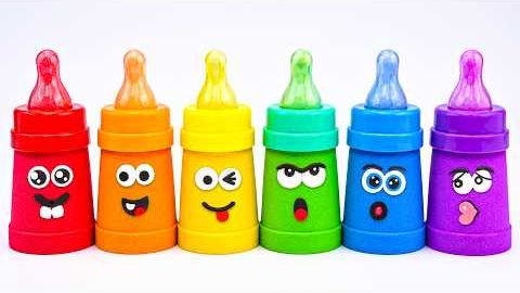 🌈🍼 Кинетический песок превращается в красочную молочную бутылочку! Невероятно красиво!