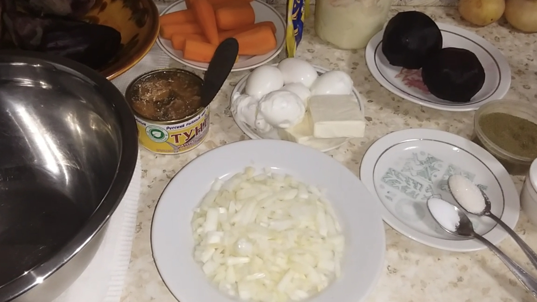 Салат Нежный, с тунцом, ! Очень вкусный!👍🌹💥