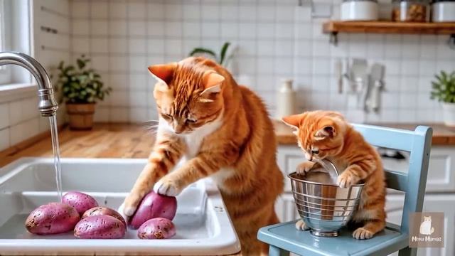 😱Очень Интересные Мультики Для детей, Мама кошка и ее сыночки ❤️